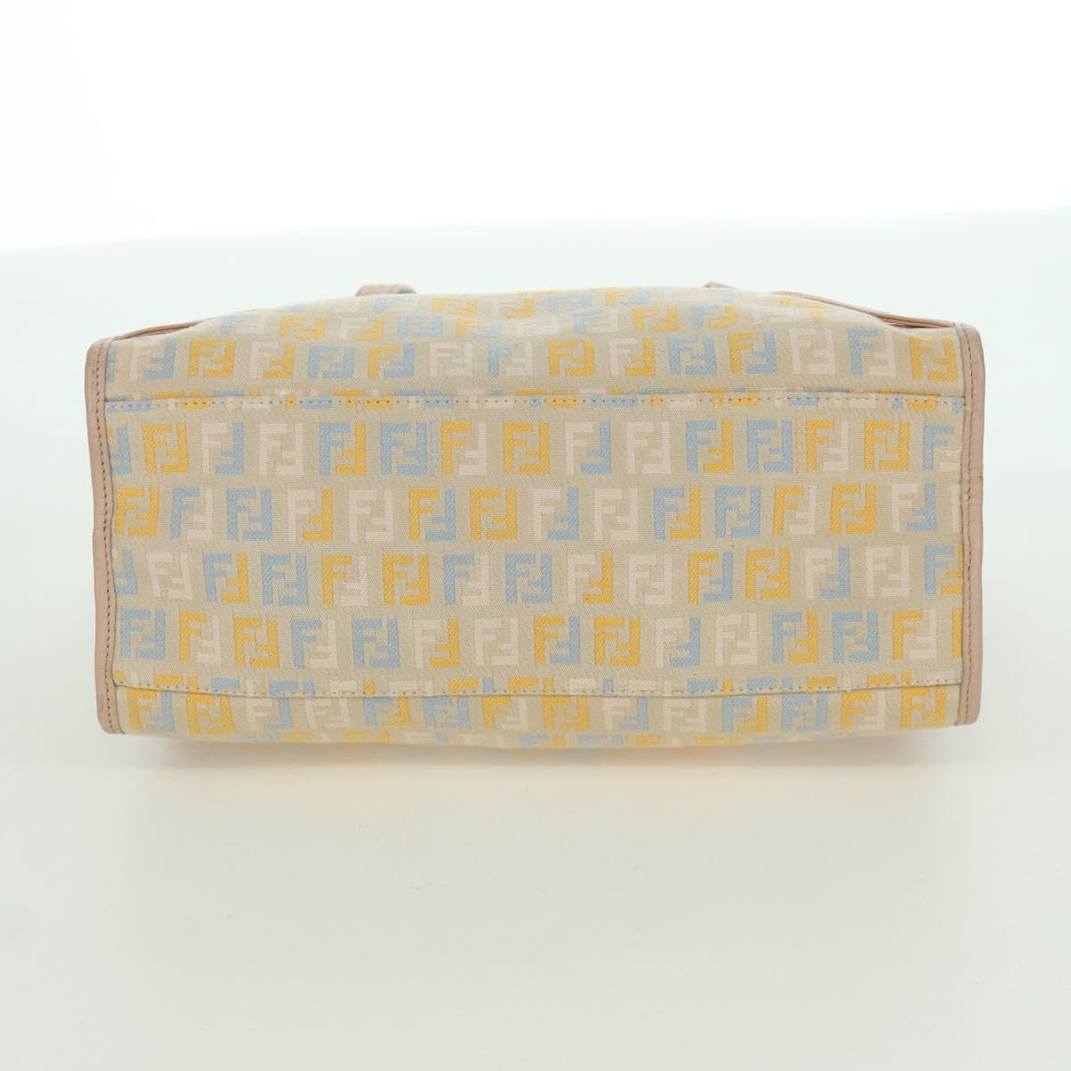 FENDI Zucchino Canvas Hand Bag Pink Gold Auth AMZ369A