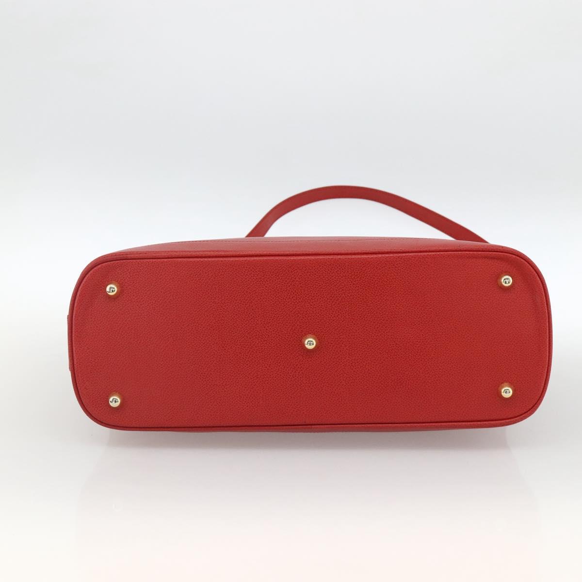Burberrys Hand Bag Leather 2way Red Gold Auth AMZ371