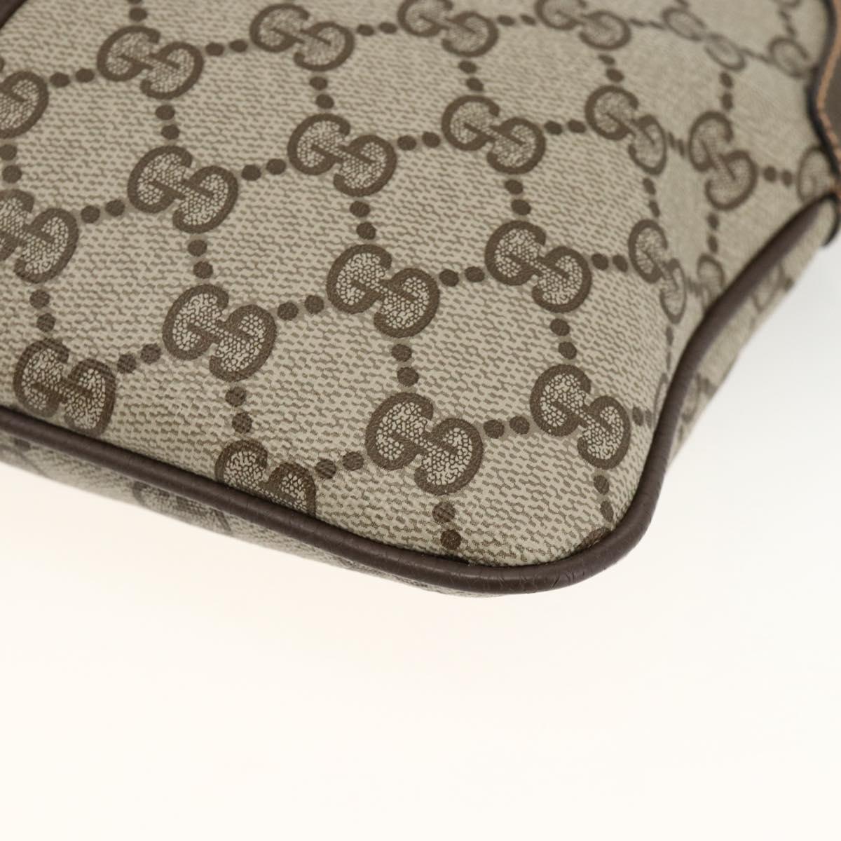 GUCCI GG Supreme Web Sherry Line Bag PVC Beige Gold 904 02 047 Auth AMZ376