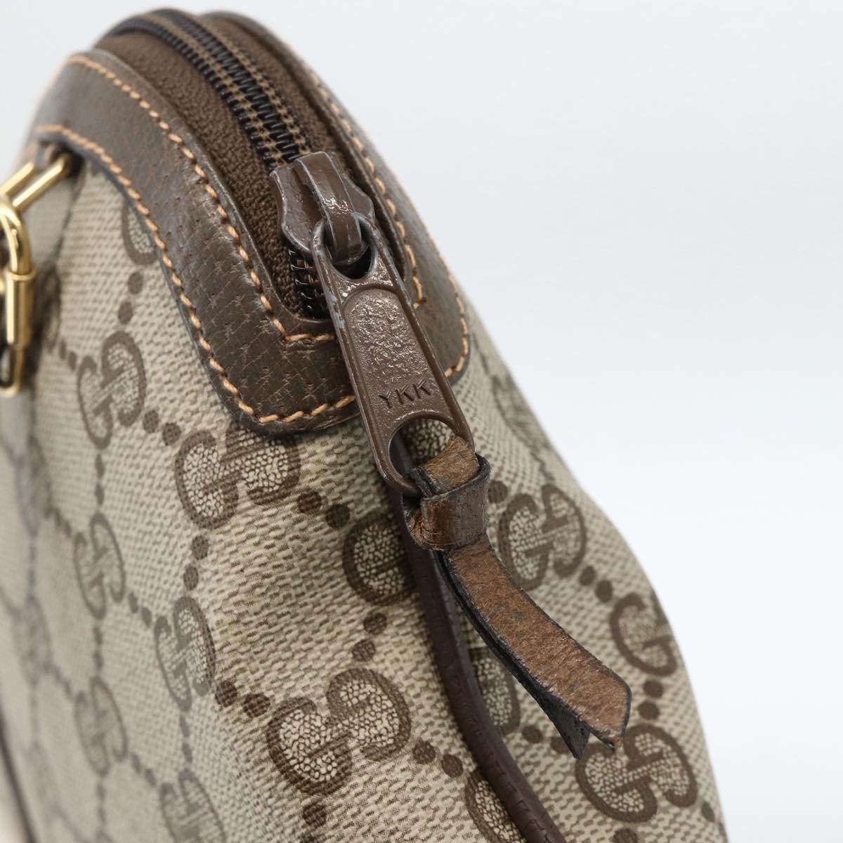GUCCI GG Supreme Web Sherry Line Bag PVC Beige Gold 904 02 047 Auth AMZ376
