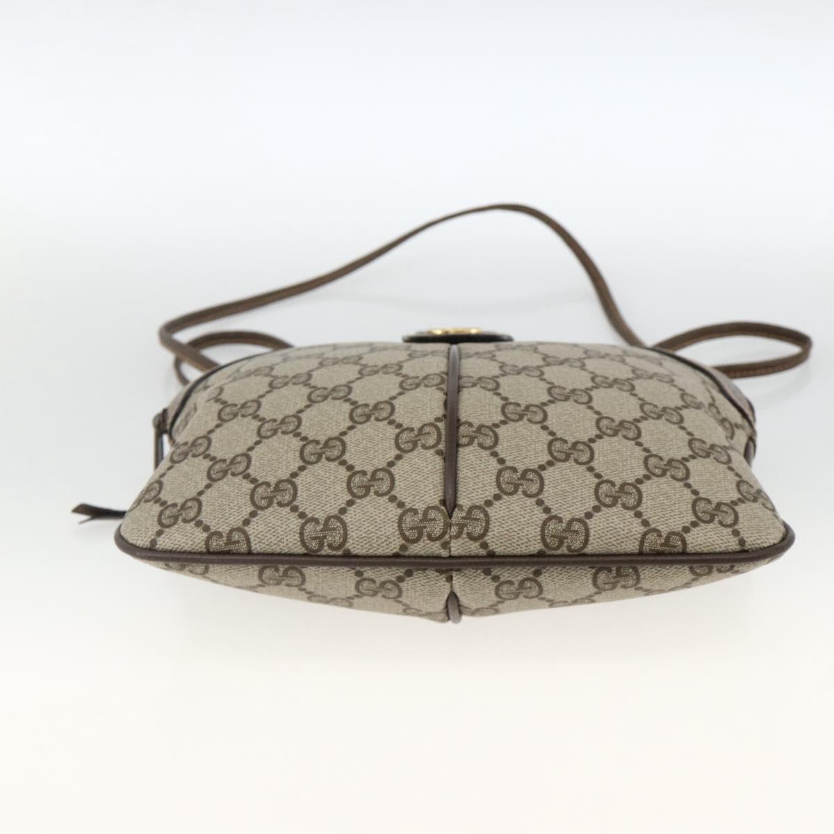 GUCCI GG Supreme Web Sherry Line Bag PVC Beige Gold 904 02 047 Auth AMZ376