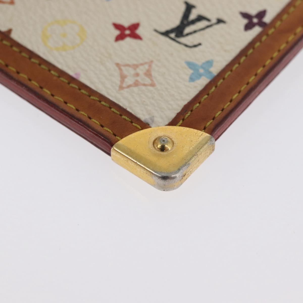 LOUIS VUITTON Monogram Multicolor Pochette Cles Purse White M92655 Auth AMZ391A