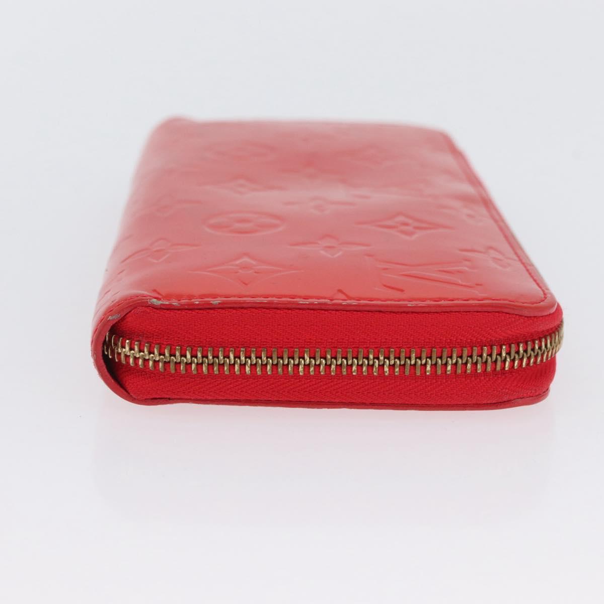 LOUIS VUITTON Vernis Zippy Wallet Rouge Grunadine M91732 LV Auth AMZ396