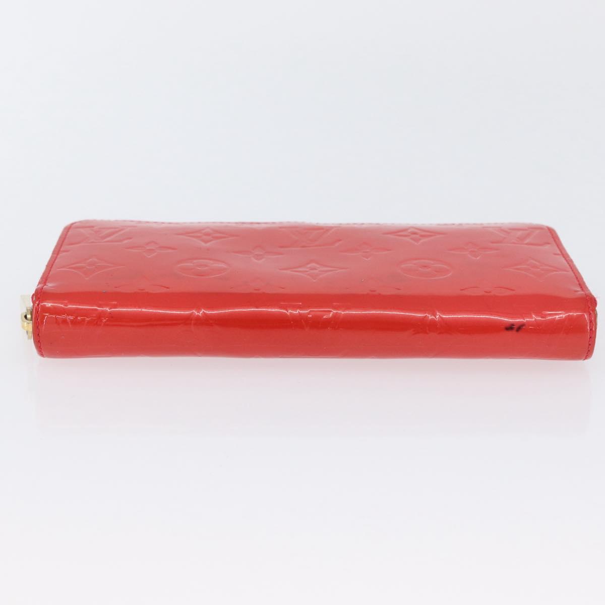 LOUIS VUITTON Vernis Zippy Wallet Rouge Grunadine M91732 LV Auth AMZ396