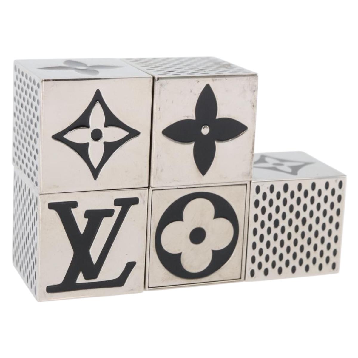 LOUIS VUITTON LV Cube Game metal Silver M99454 LV Auth AMZ397A