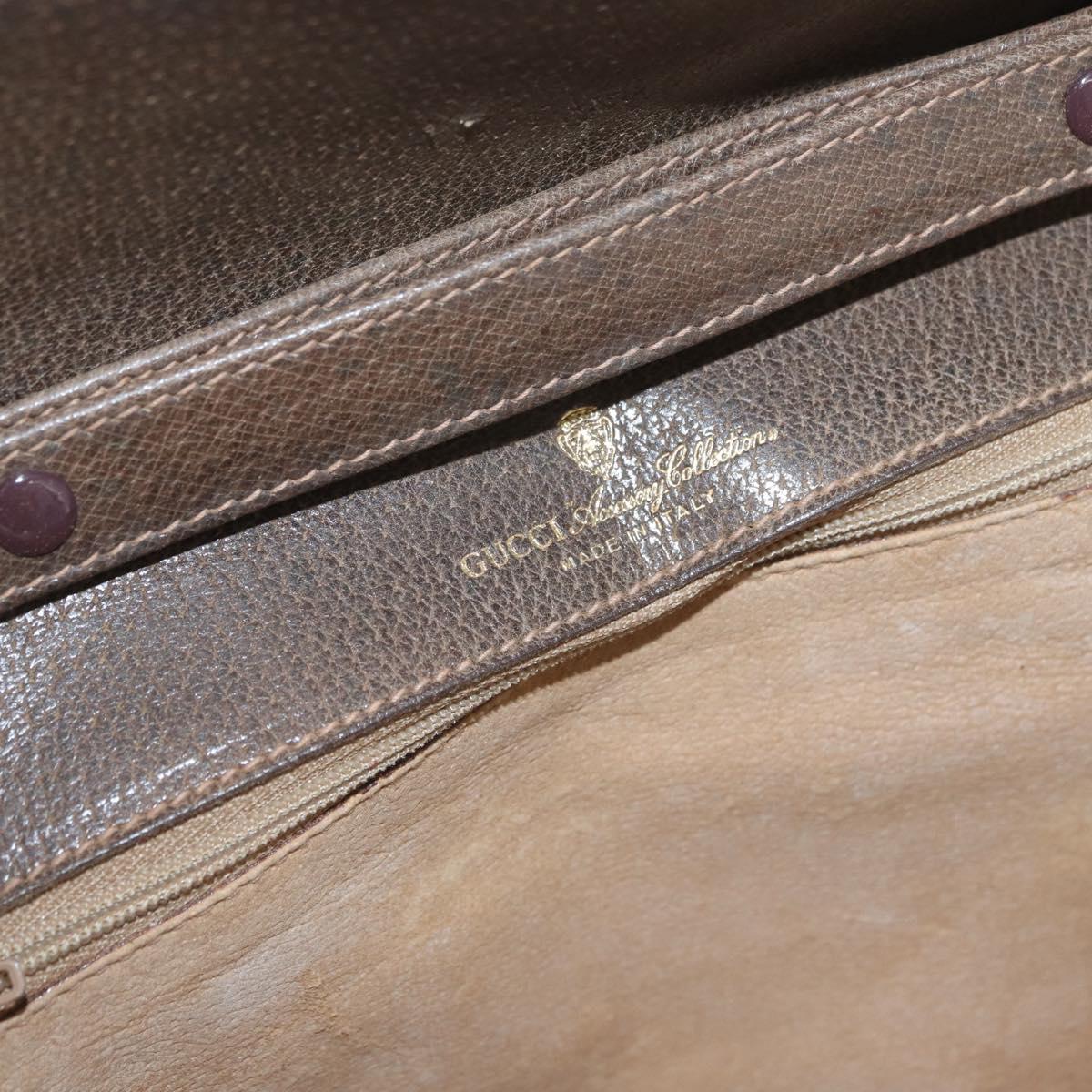 GUCCI GG Supreme Shoulder Bag PVC Beige Gold Auth AMZ406