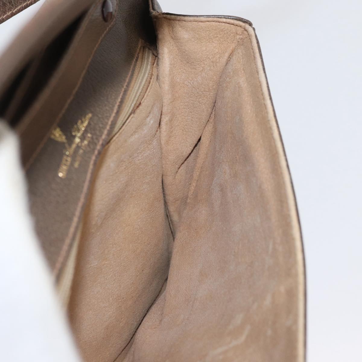 GUCCI GG Supreme Shoulder Bag PVC Beige Gold Auth AMZ406