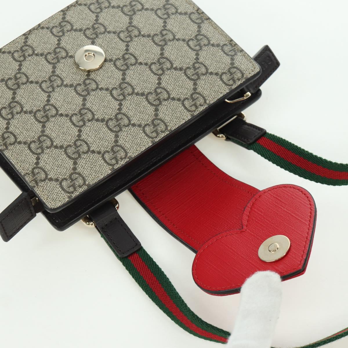 GUCCI Children's GG Supreme Web Sherry Line Bag PVC Beige 793830 Auth AMZ409M