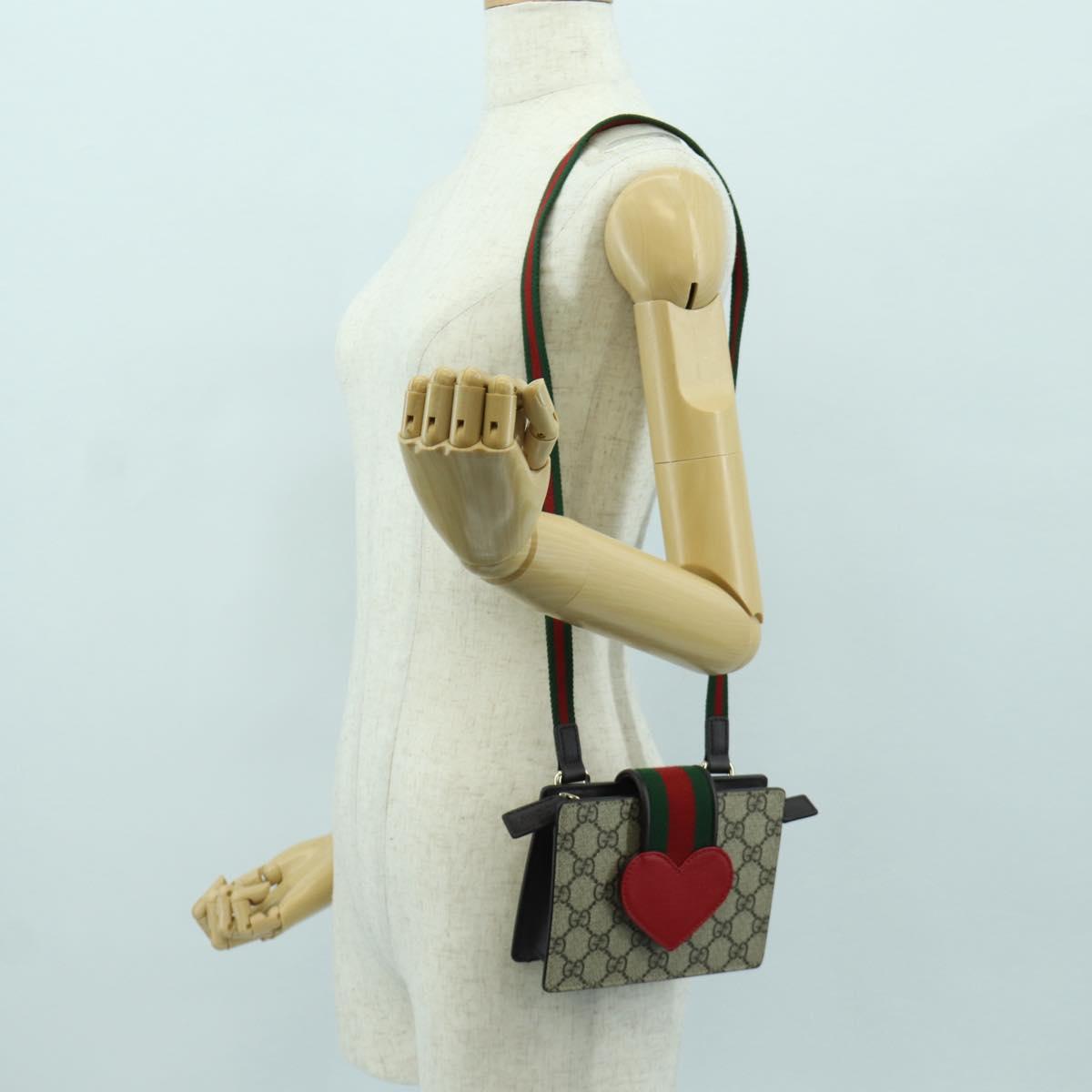 GUCCI Children's GG Supreme Web Sherry Line Bag PVC Beige 793830 Auth AMZ409M