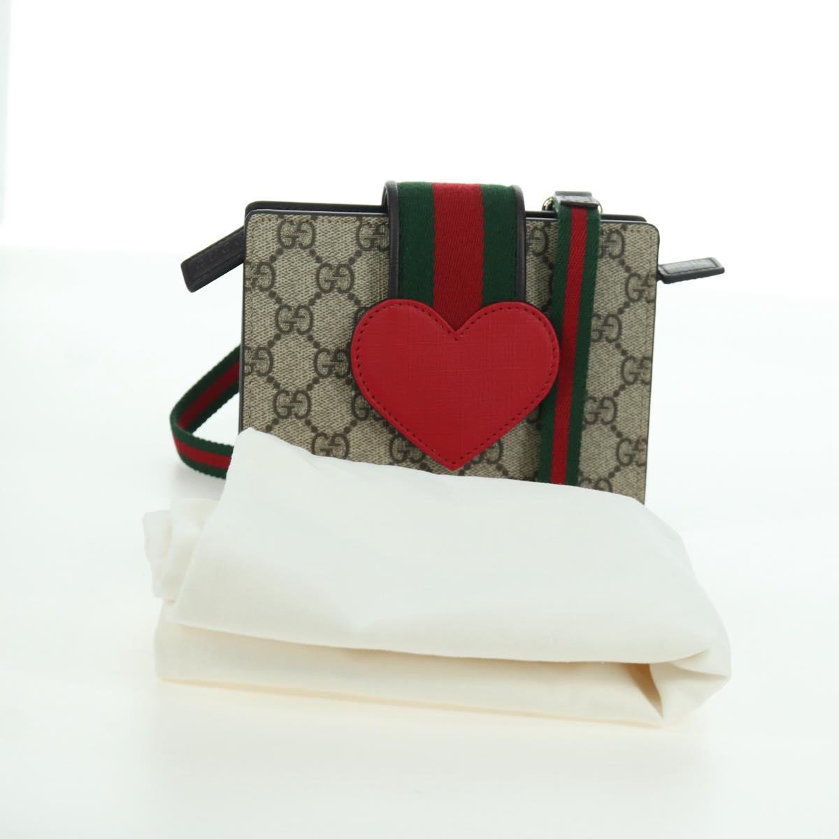 GUCCI Children's GG Supreme Web Sherry Line Bag PVC Beige 793830 Auth AMZ409M