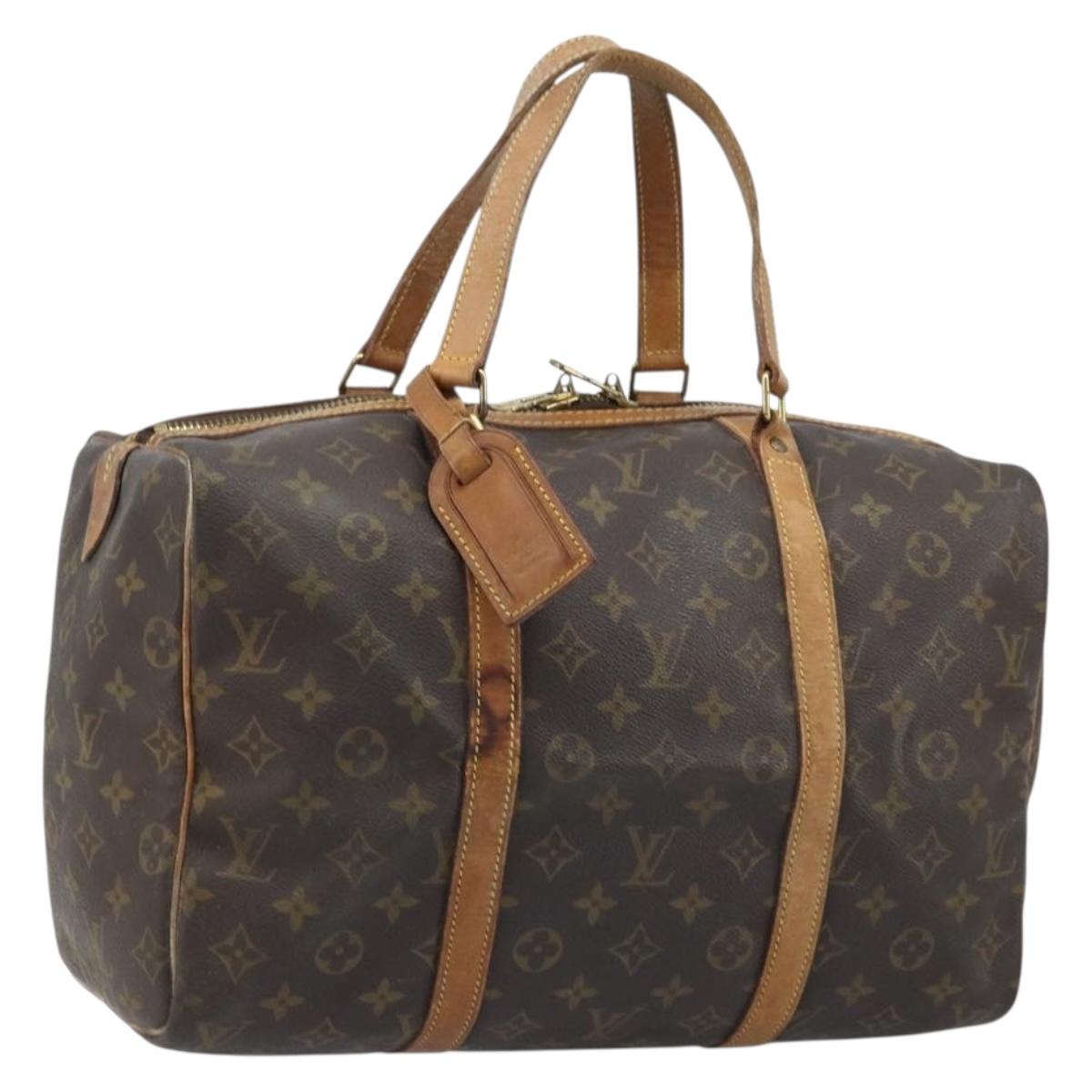 LOUIS VUITTON Monogram Sac Souple 35 Boston Bag M41626 LV Auth AMZ421