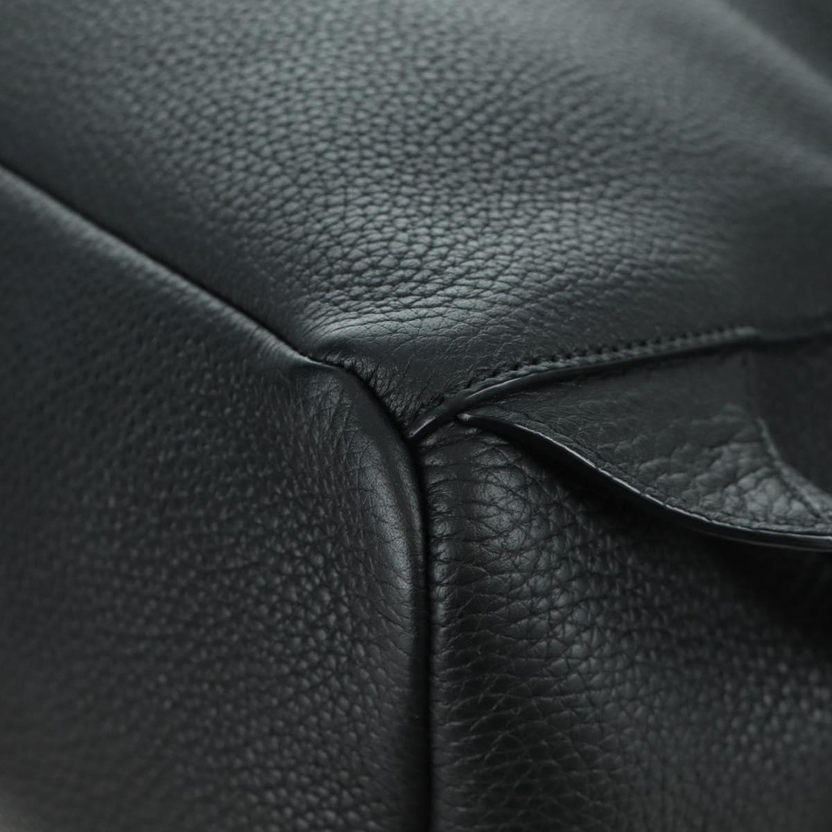 Salvatore Ferragamo Gancini Backpack Leather Black Gold Auth AMZ437V