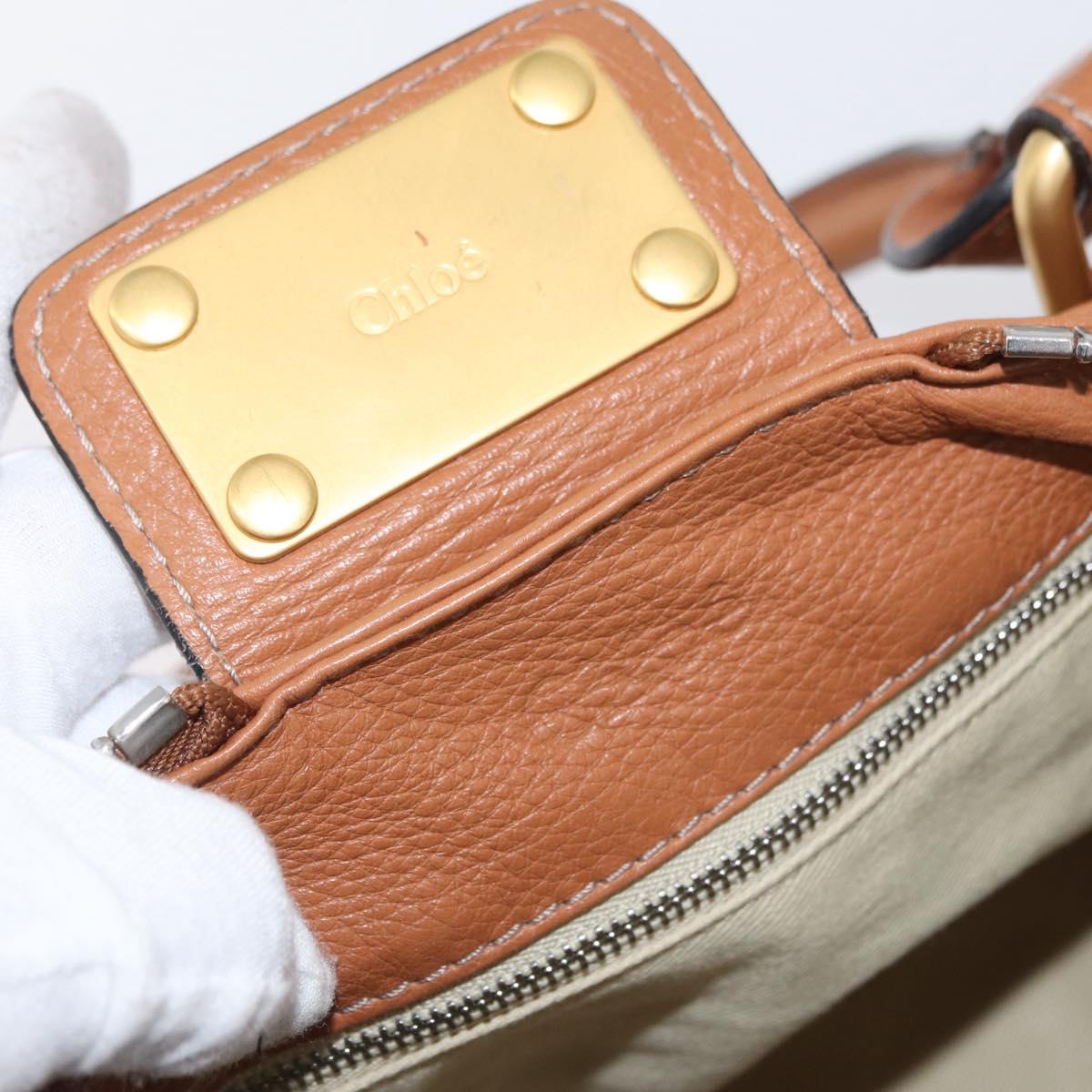 Chloe Paddington Hand Bag Leather Brown Silver gold Auth AMZ440A