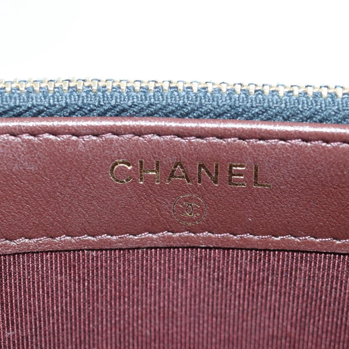 CHANEL Matelasse Chain Shoulder Bag Cotton Navy Gold CC Auth AMZ449SAM