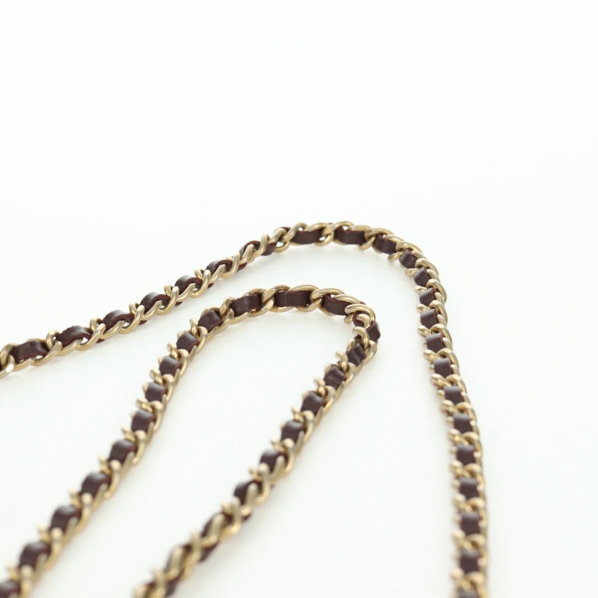 CHANEL Matelasse Chain Shoulder Bag Cotton Navy Gold CC Auth AMZ449SAM