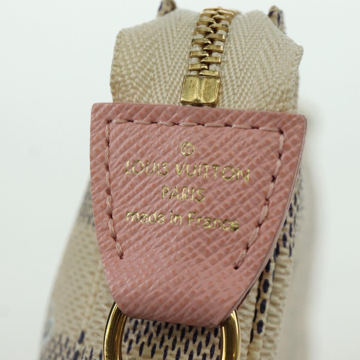 LOUIS VUITTON Damier Azur Mini Pochette Accessoires Pouch N64451 LV Auth AMZ456M