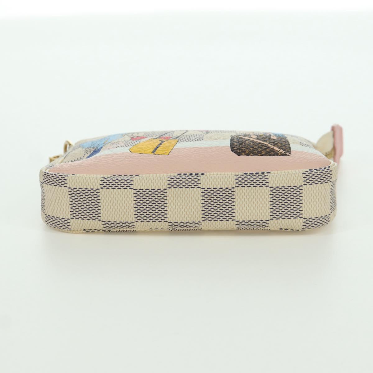 LOUIS VUITTON Damier Azur Mini Pochette Accessoires Pouch N64451 LV Auth AMZ456M