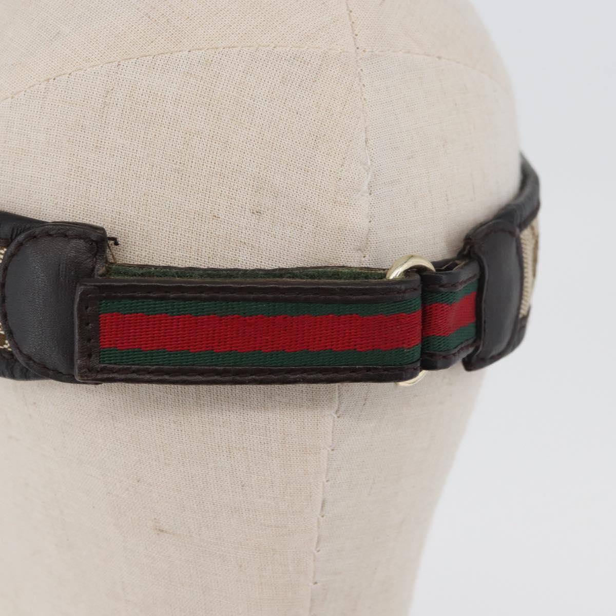 GUCCI GG Canvas Web Sherry Line Sun Visor Beige Red Green Auth AMZ459