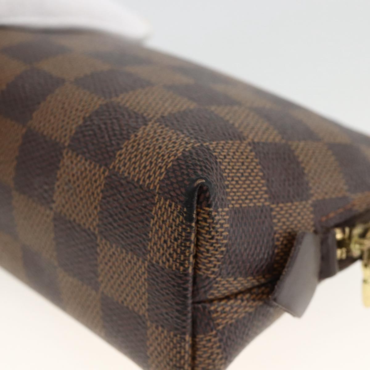 LOUIS VUITTON Damier Ebene Pochette Cosmetic PM Pouch N47516 LV Auth AMZ466