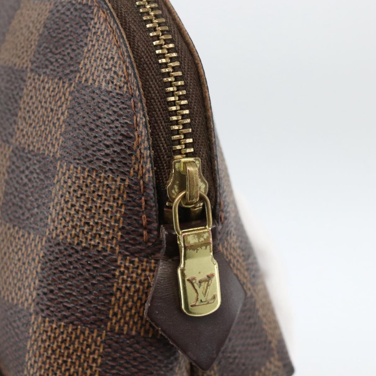 LOUIS VUITTON Damier Ebene Pochette Cosmetic PM Pouch N47516 LV Auth AMZ466