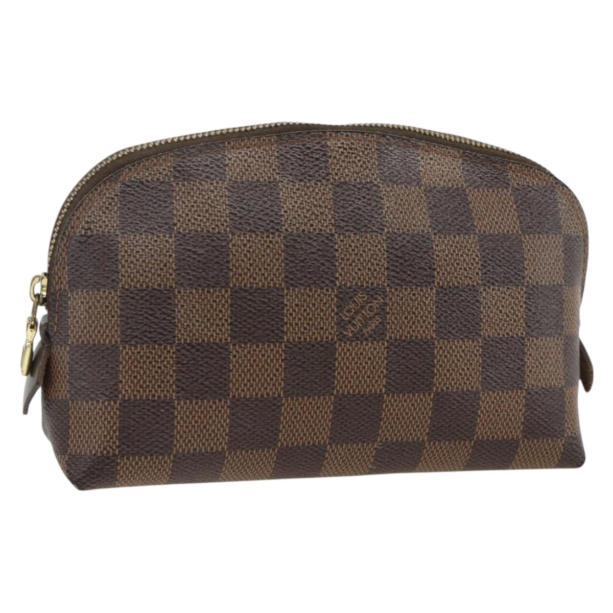LOUIS VUITTON Damier Ebene Pochette Cosmetic PM Pouch N47516 LV Auth AMZ466