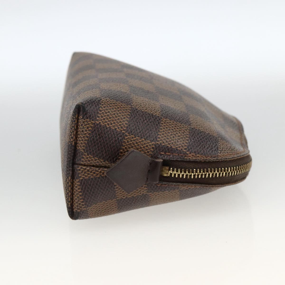 LOUIS VUITTON Damier Ebene Pochette Cosmetic PM Pouch N47516 LV Auth AMZ466