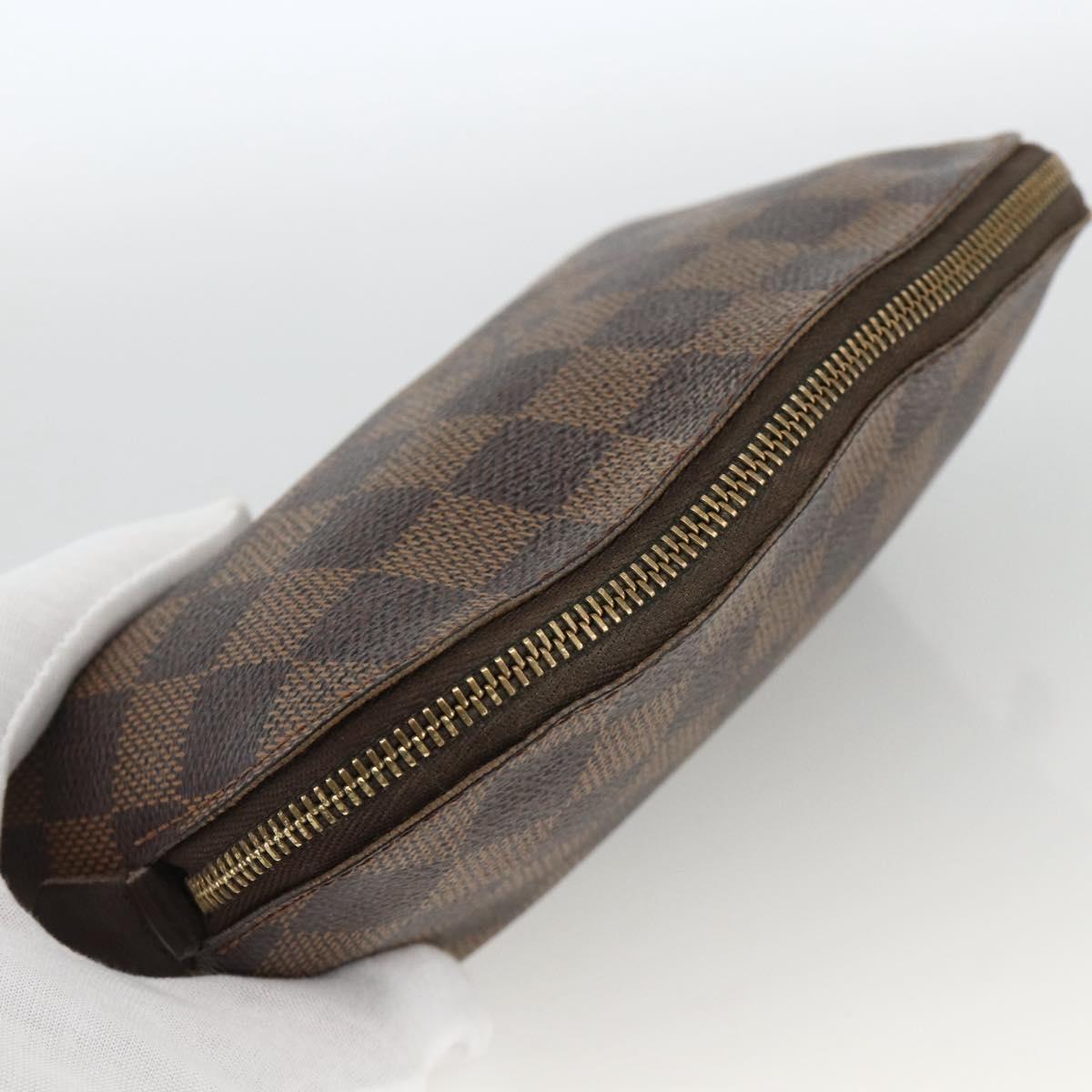LOUIS VUITTON Damier Ebene Pochette Cosmetic PM Pouch N47516 LV Auth AMZ466