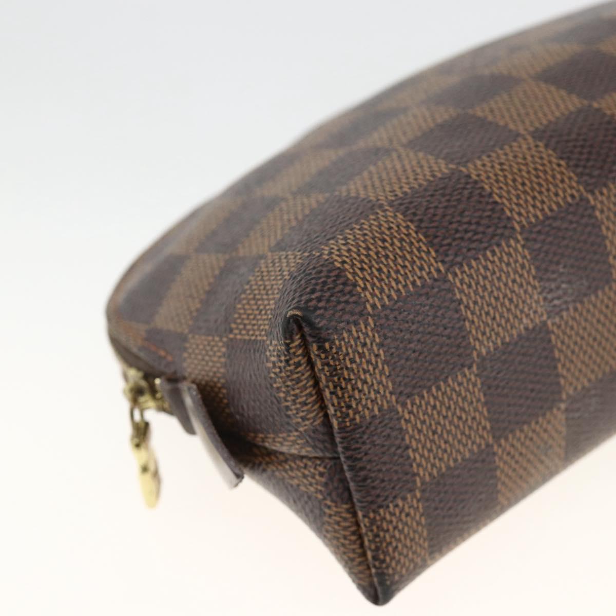 LOUIS VUITTON Damier Ebene Pochette Cosmetic PM Pouch N47516 LV Auth AMZ466