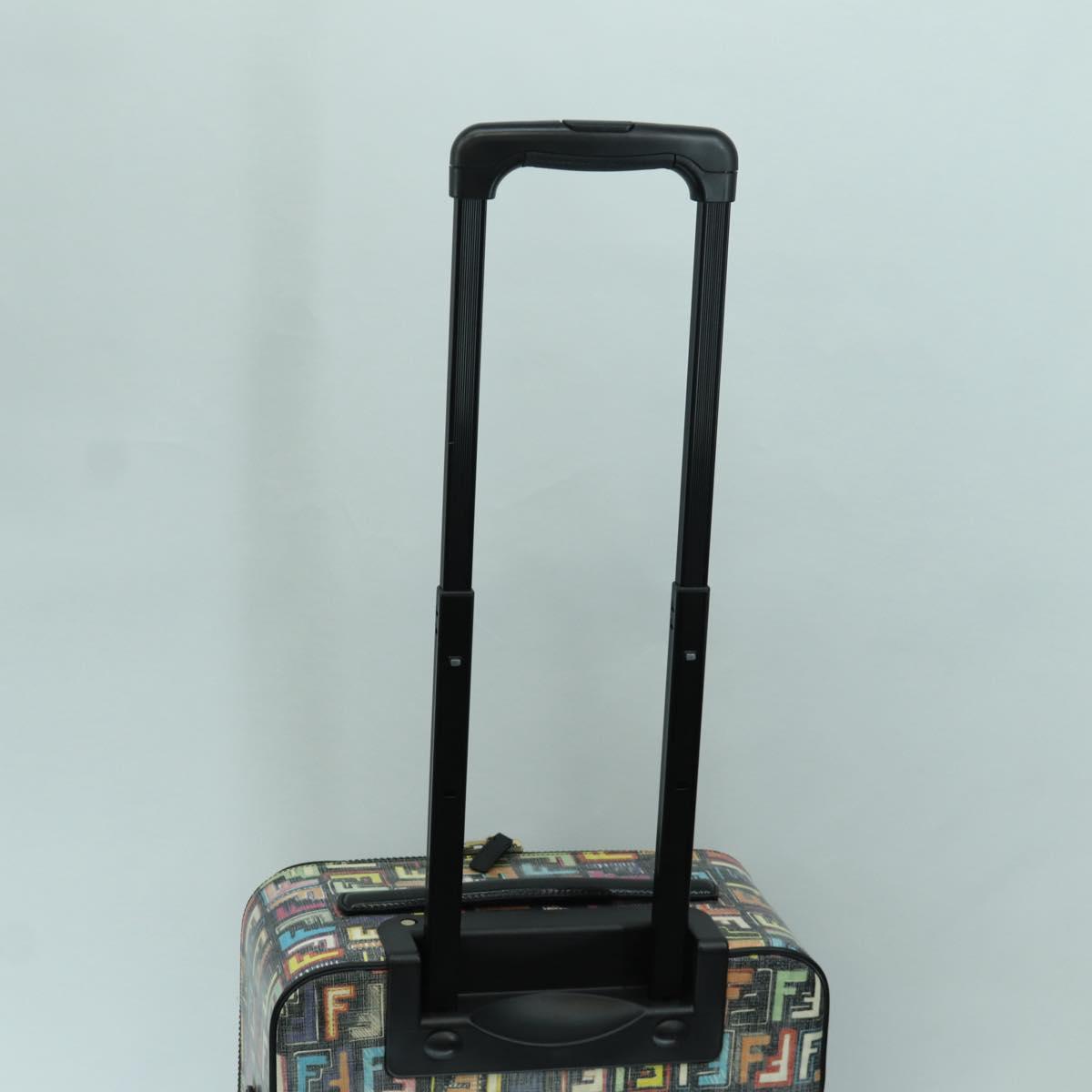 FENDI Carry Case Zucca Canvas Trunk Multicolor Gold Auth AMZ467M