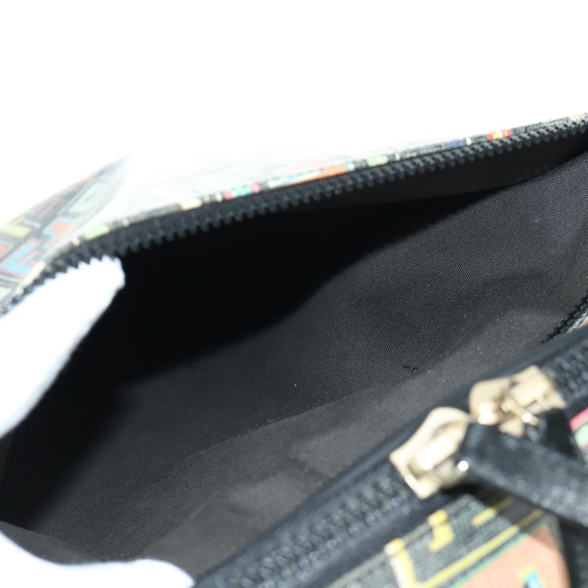FENDI Carry Case Zucca Canvas Trunk Multicolor Gold Auth AMZ467M