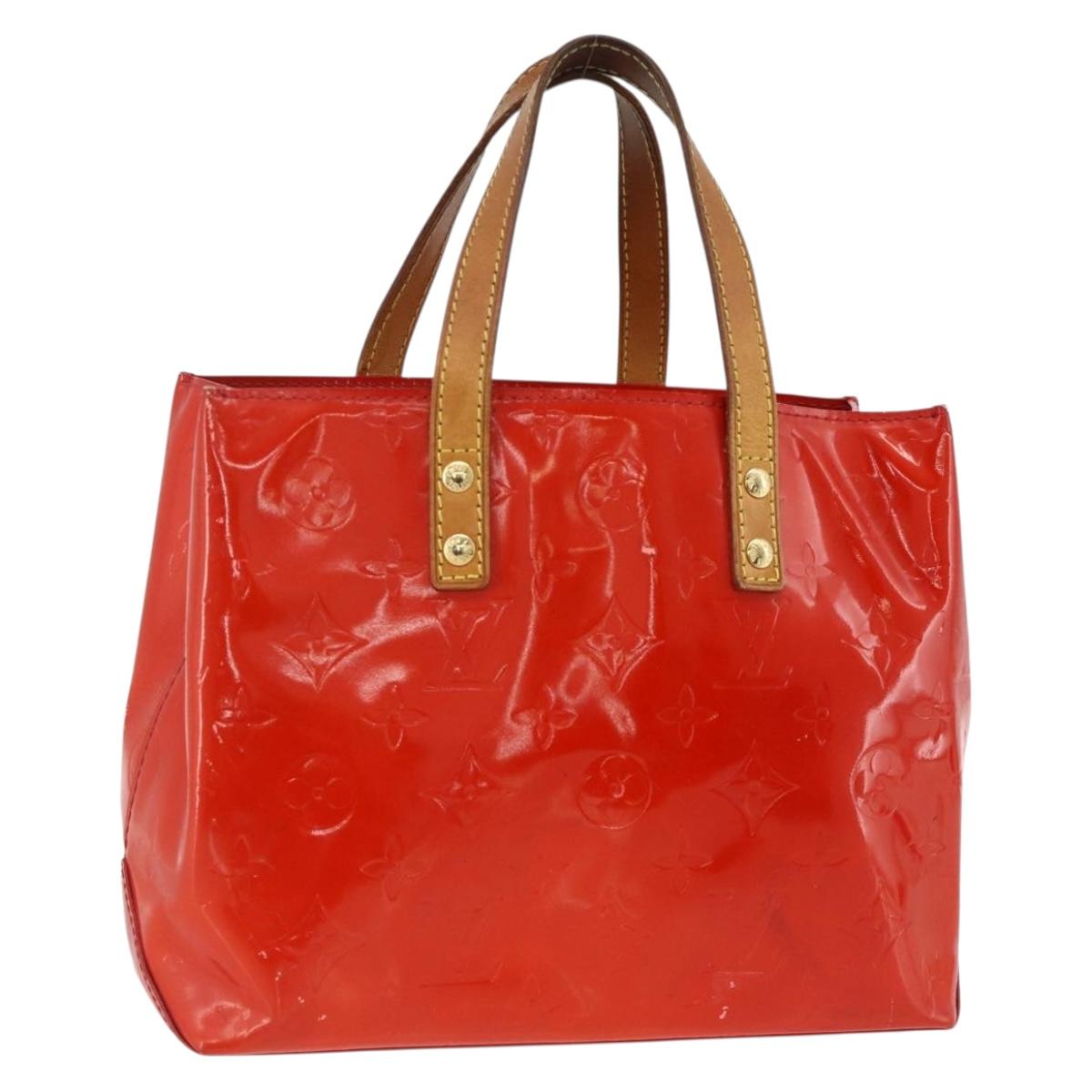 LOUIS VUITTON Monogram Vernis Reade PM Hand Bag Red Rouge M91088 LV Auth AMZ479