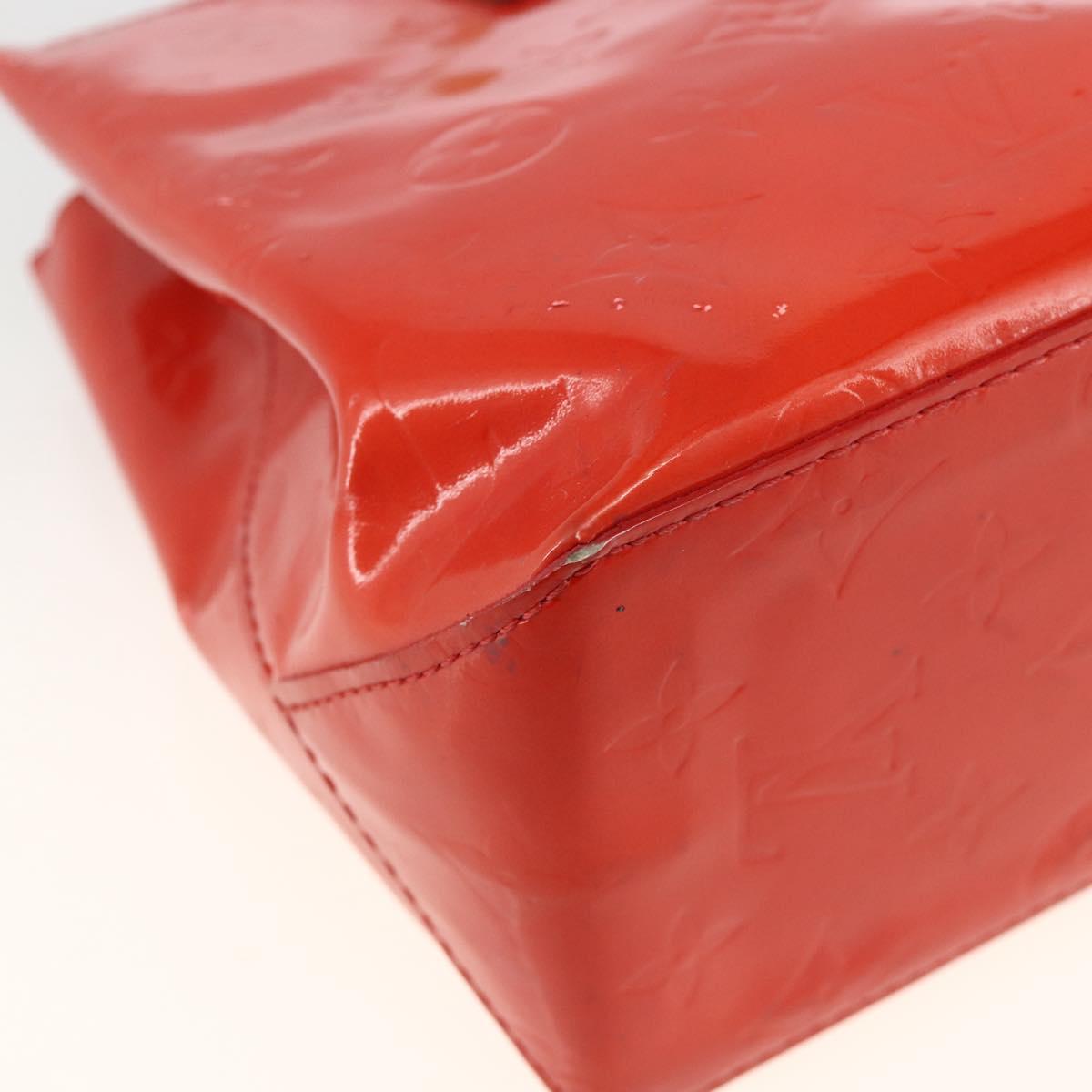 LOUIS VUITTON Monogram Vernis Reade PM Hand Bag Red Rouge M91088 LV Auth AMZ479