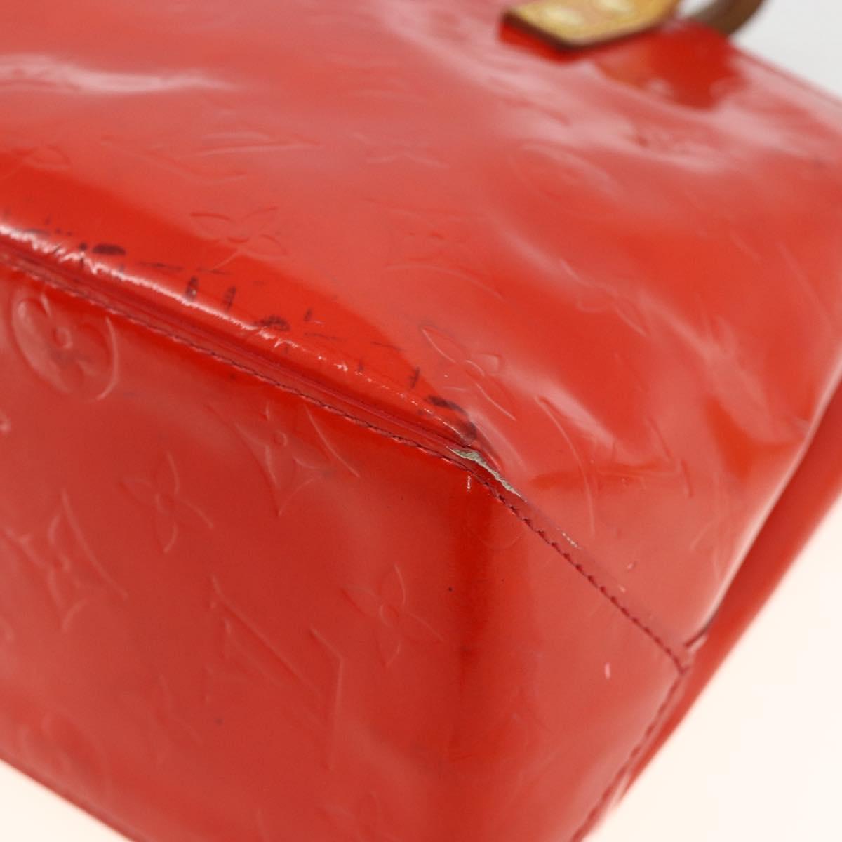 LOUIS VUITTON Monogram Vernis Reade PM Hand Bag Red Rouge M91088 LV Auth AMZ479