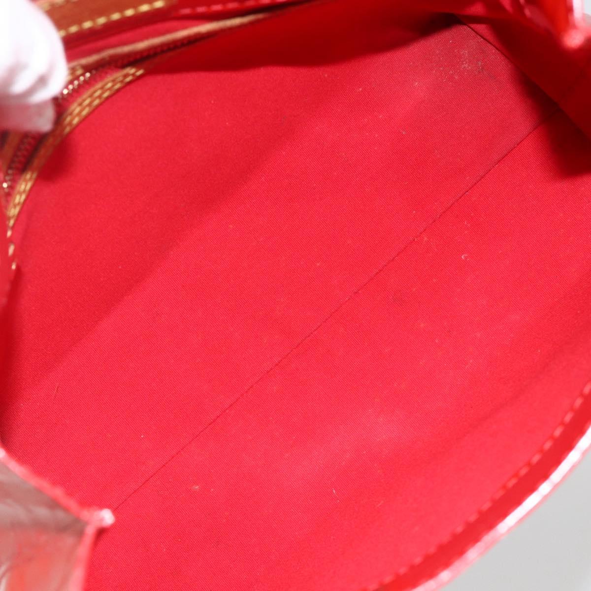 LOUIS VUITTON Monogram Vernis Reade PM Hand Bag Red Rouge M91088 LV Auth AMZ479