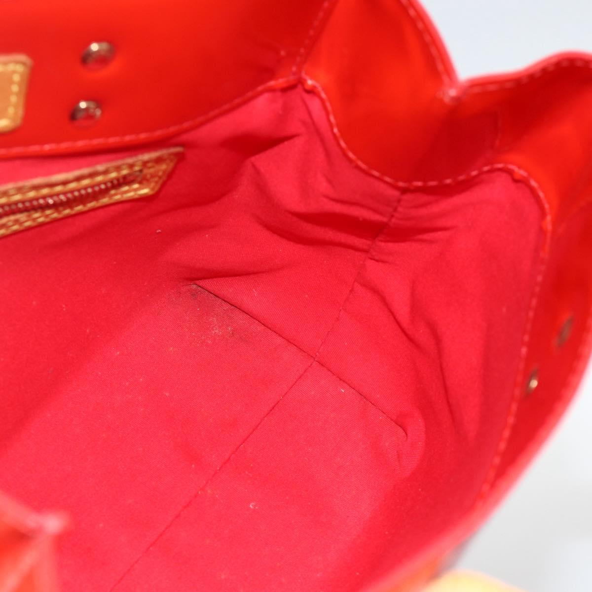 LOUIS VUITTON Monogram Vernis Reade PM Hand Bag Red Rouge M91088 LV Auth AMZ479
