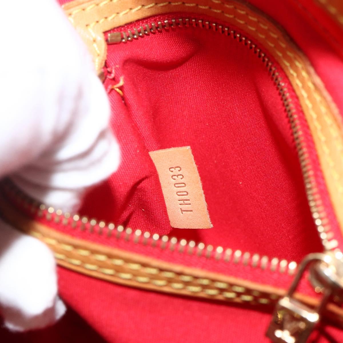 LOUIS VUITTON Monogram Vernis Reade PM Hand Bag Red Rouge M91088 LV Auth AMZ479