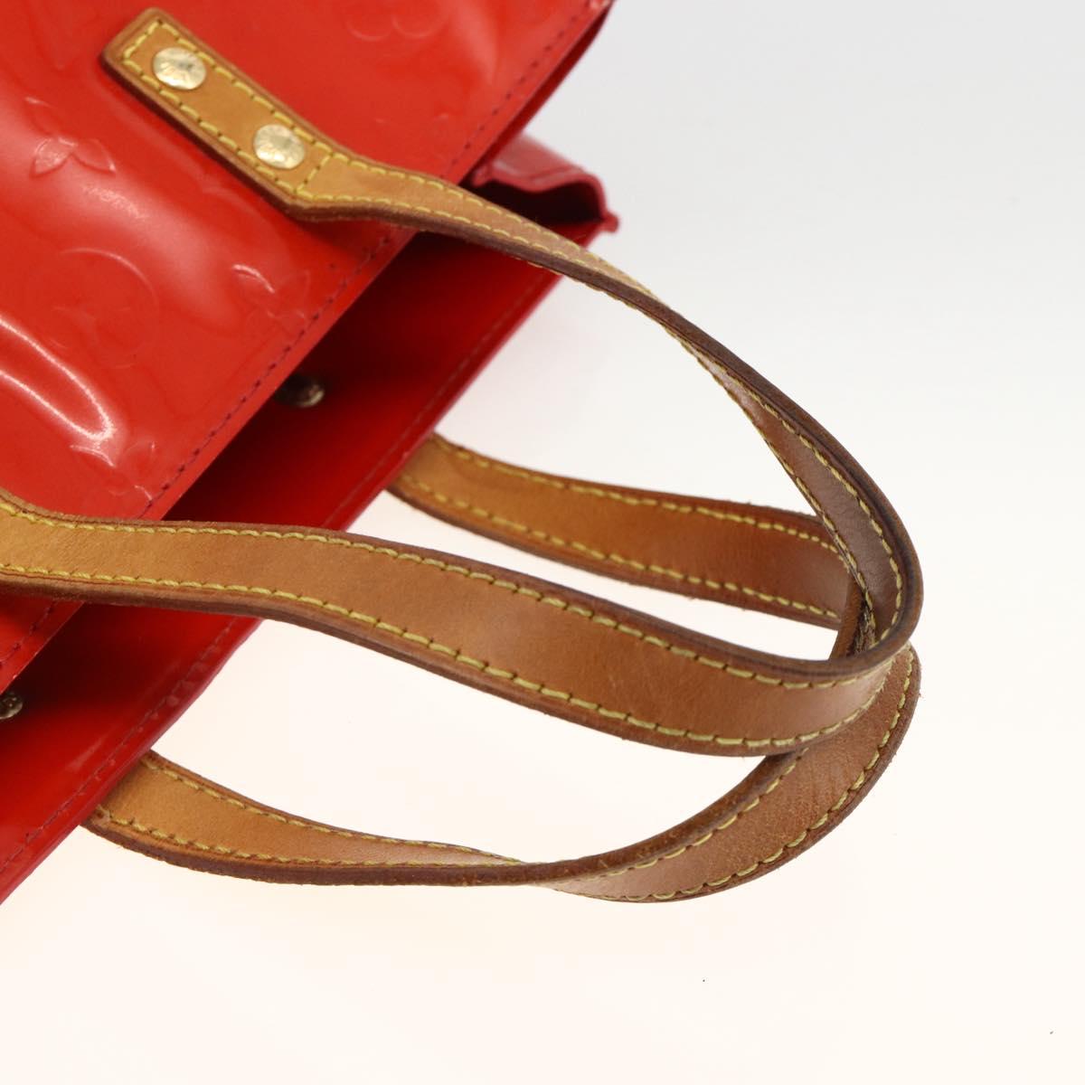 LOUIS VUITTON Monogram Vernis Reade PM Hand Bag Red Rouge M91088 LV Auth AMZ479