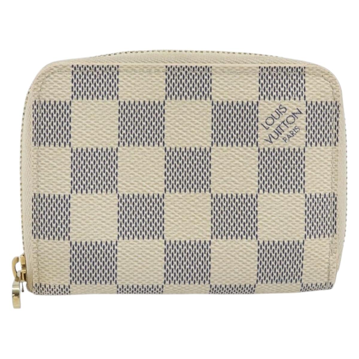 LOUIS VUITTON Damier Azur Zippy Coin Purse N60138 LV Auth AMZ504
