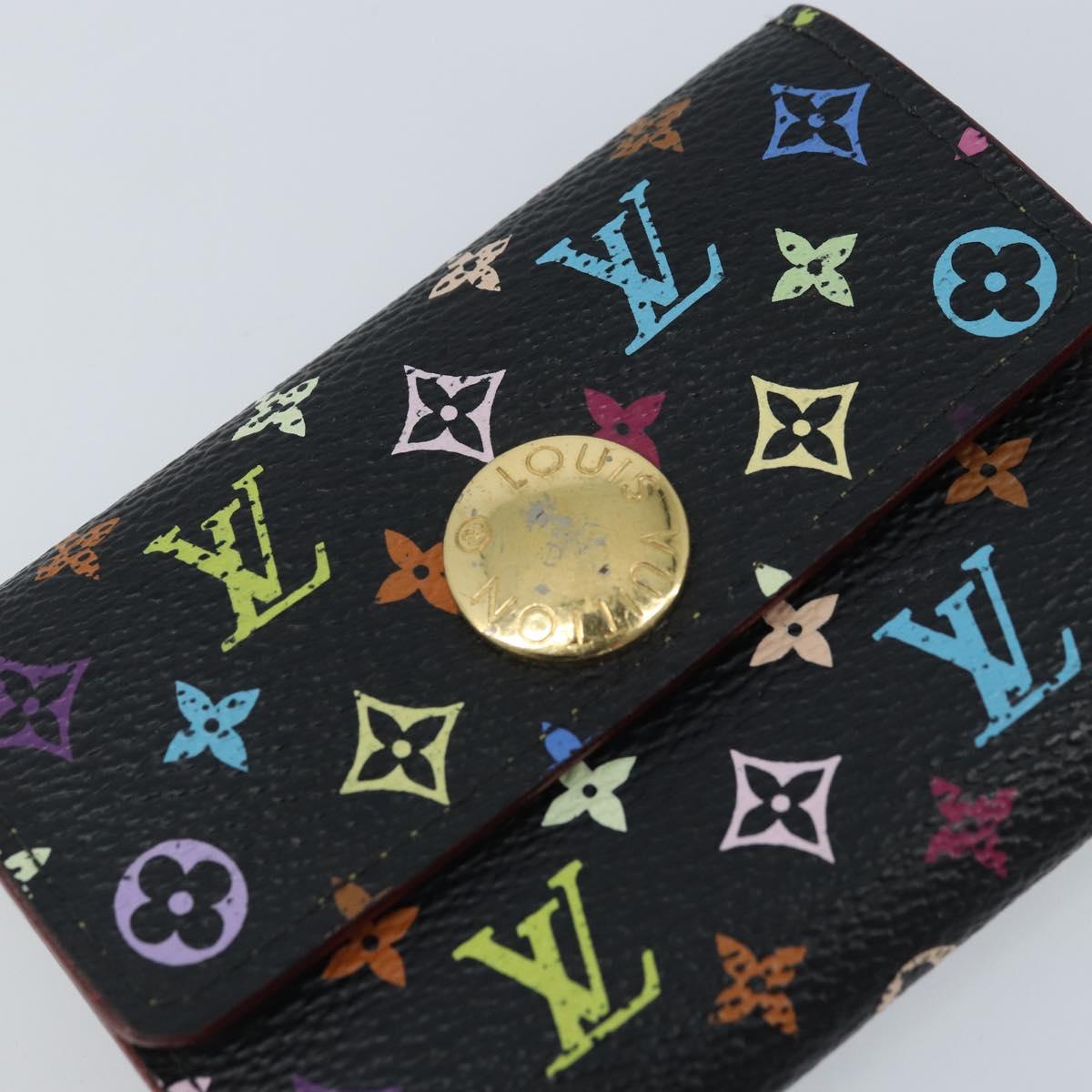LOUIS VUITTON Multicolor Porte Monnaie Cozy Coin Purse Black M60007 Auth AMZ507