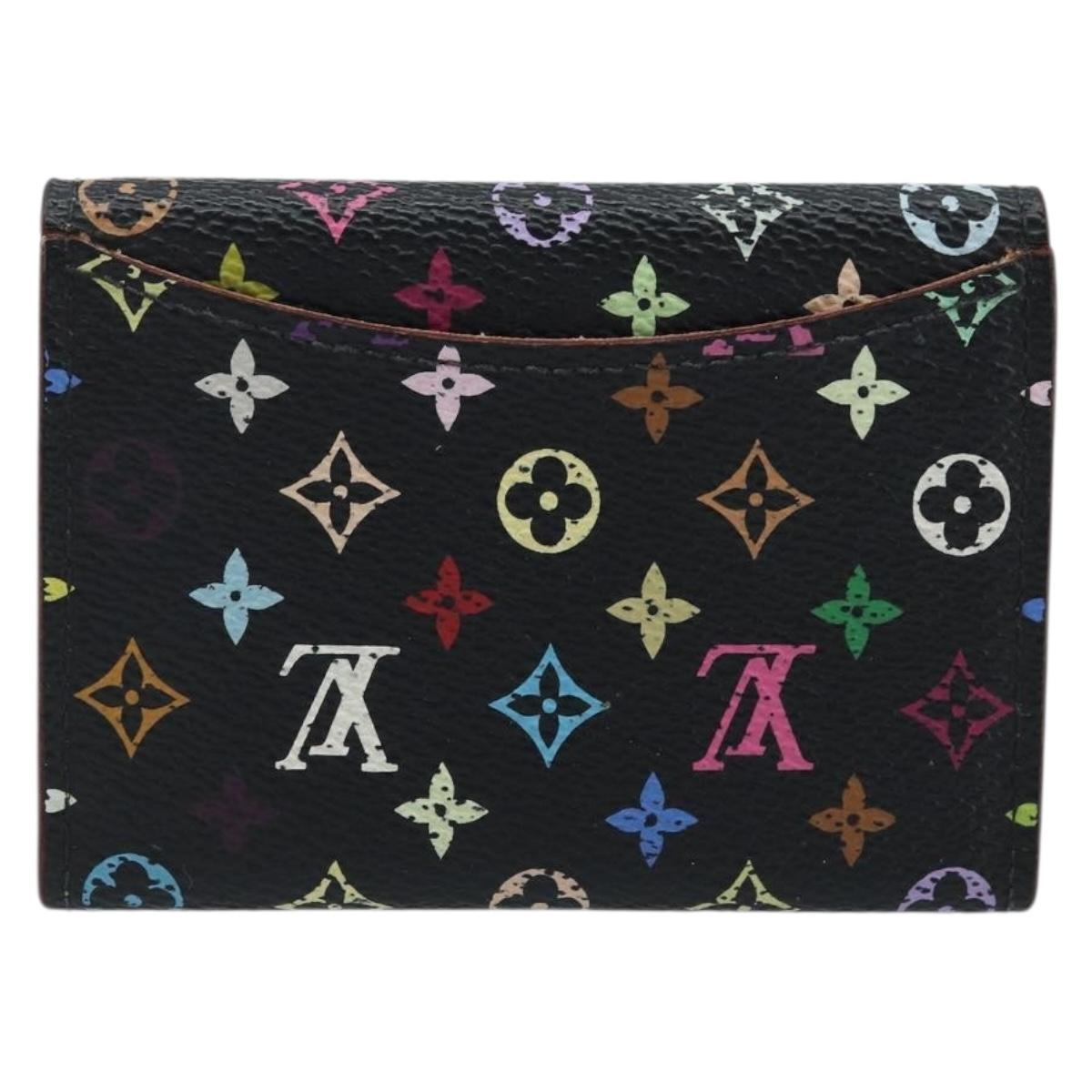 LOUIS VUITTON Multicolor Porte Monnaie Cozy Coin Purse Black M60007 Auth AMZ507