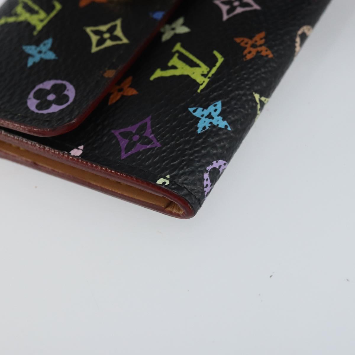 LOUIS VUITTON Multicolor Porte Monnaie Cozy Coin Purse Black M60007 Auth AMZ507