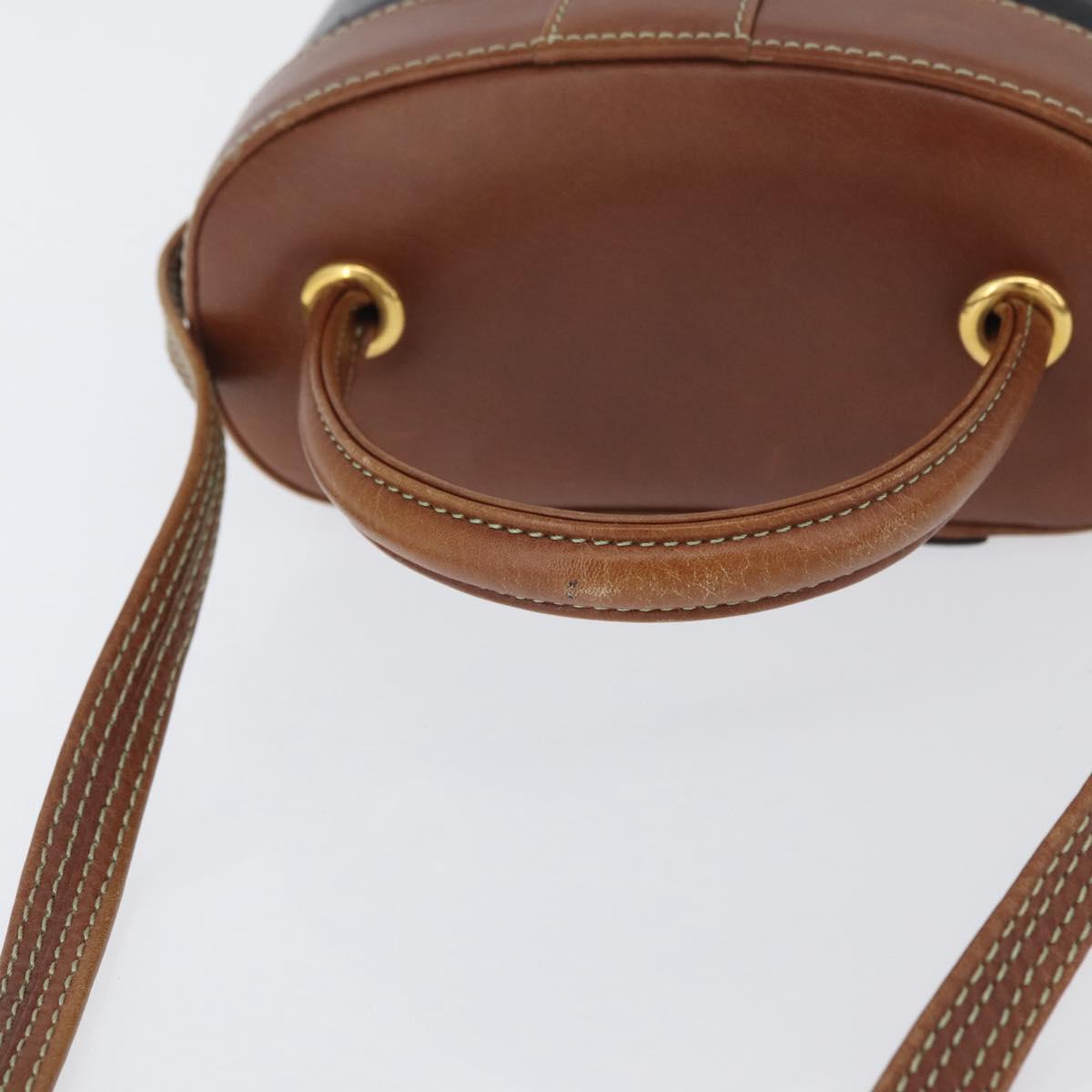 LOEWE Vanity Hand Bag Leather Black Gold Auth AMZ508
