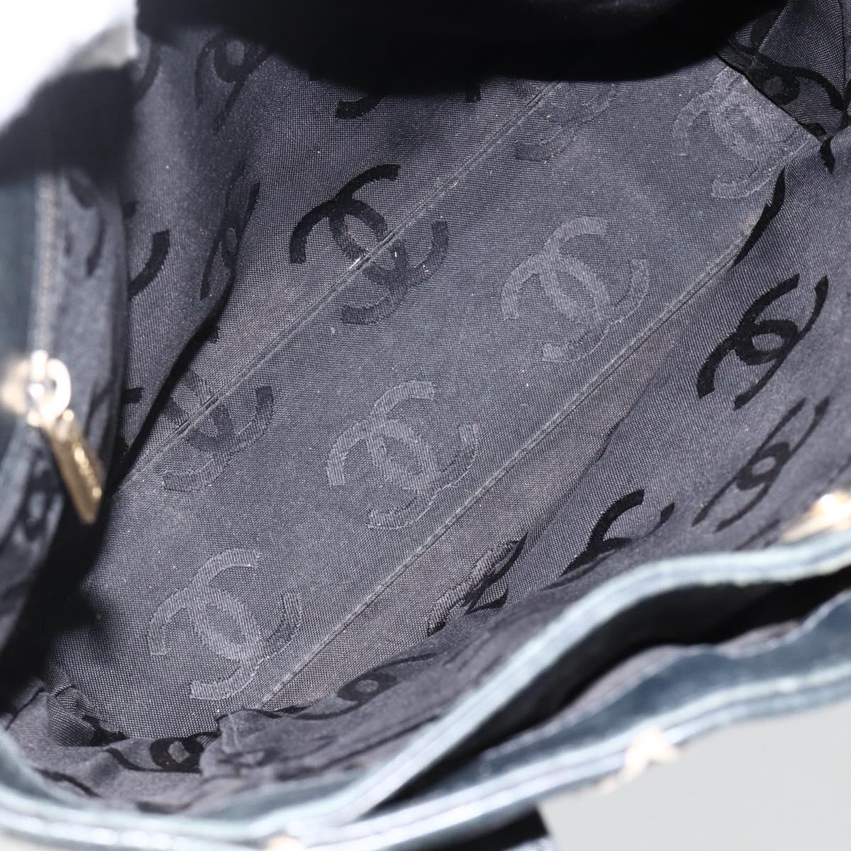 CHANEL Matelasse Wild stitch Tote Bag Leather Black Gold CC Auth AMZ509