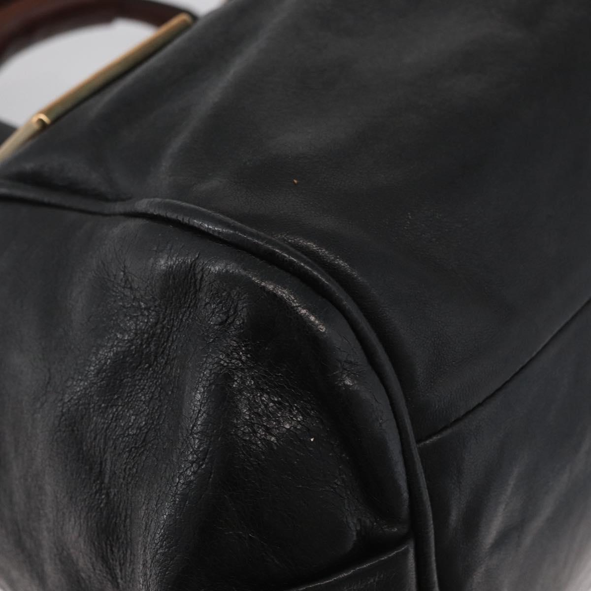 Chloe Etel Hand Bag Leather 2way Black Gold Auth AMZ510A