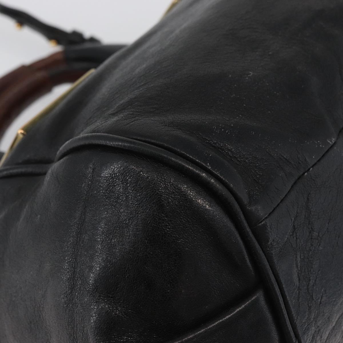 Chloe Etel Hand Bag Leather 2way Black Gold Auth AMZ510A
