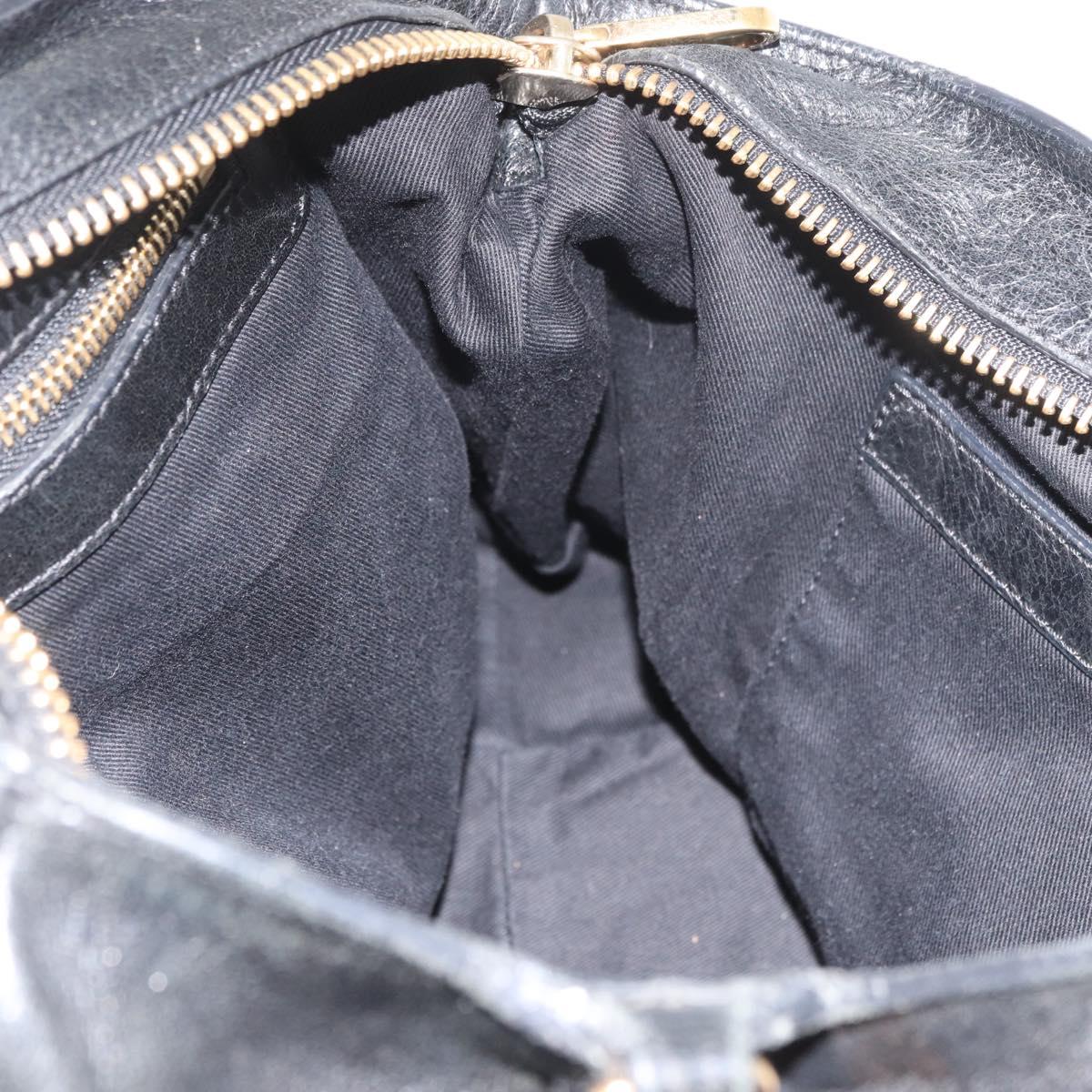 Chloe Etel Hand Bag Leather 2way Black Gold Auth AMZ510A