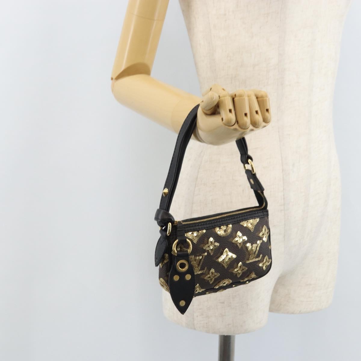 LOUIS VUITTON Eclipse Sequins Mini Pochette Accessoires M60125 LV Auth AMZ514SAV