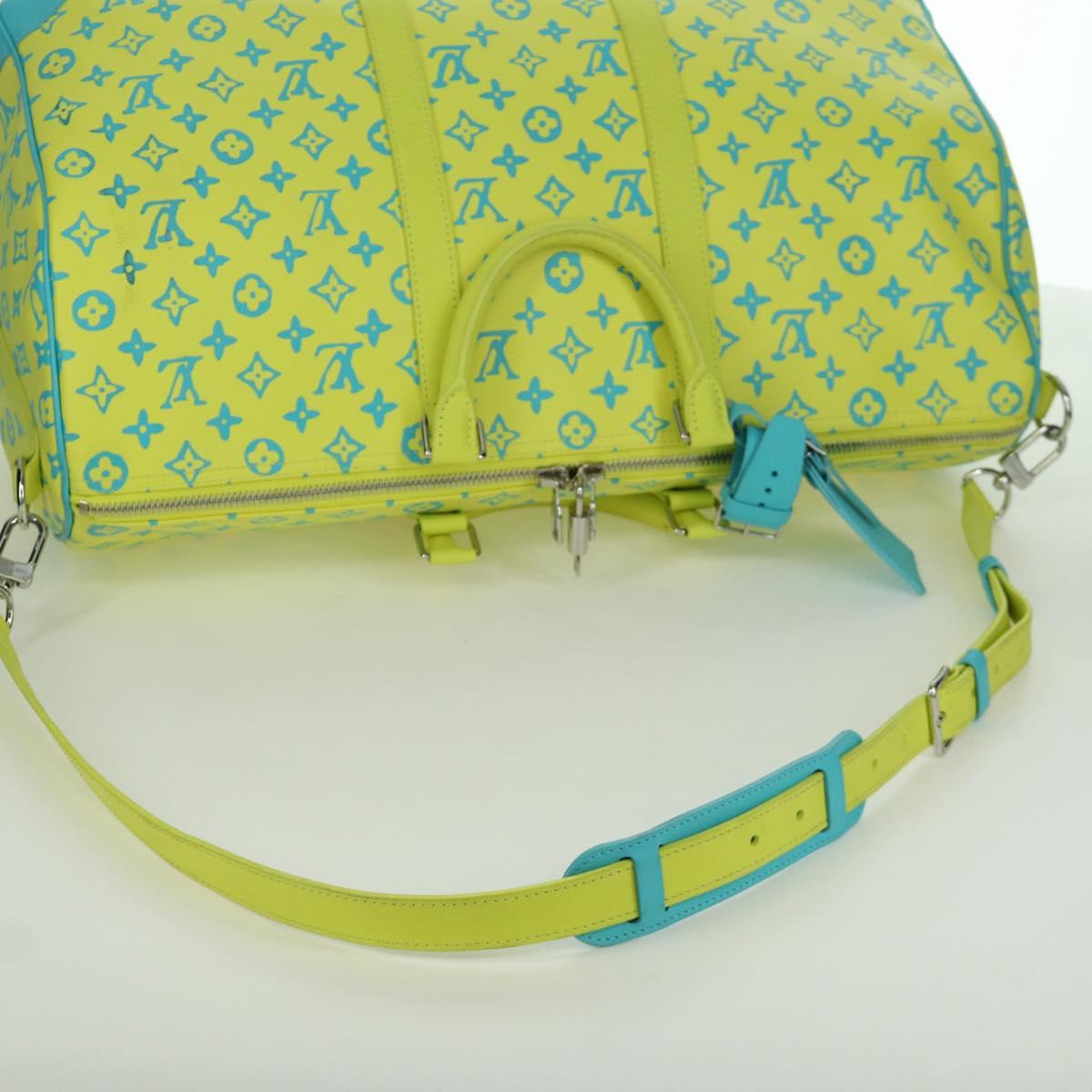 LOUIS VUITTON Playground Keepall Bandouliere 50 Bag Yellow M21869 Auth AMZ519SM