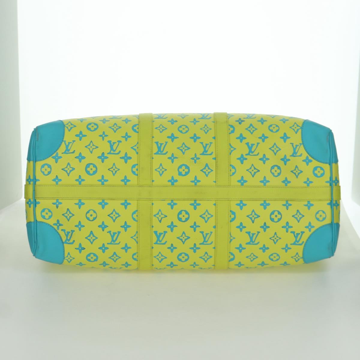 LOUIS VUITTON Playground Keepall Bandouliere 50 Bag Yellow M21869 Auth AMZ519SM