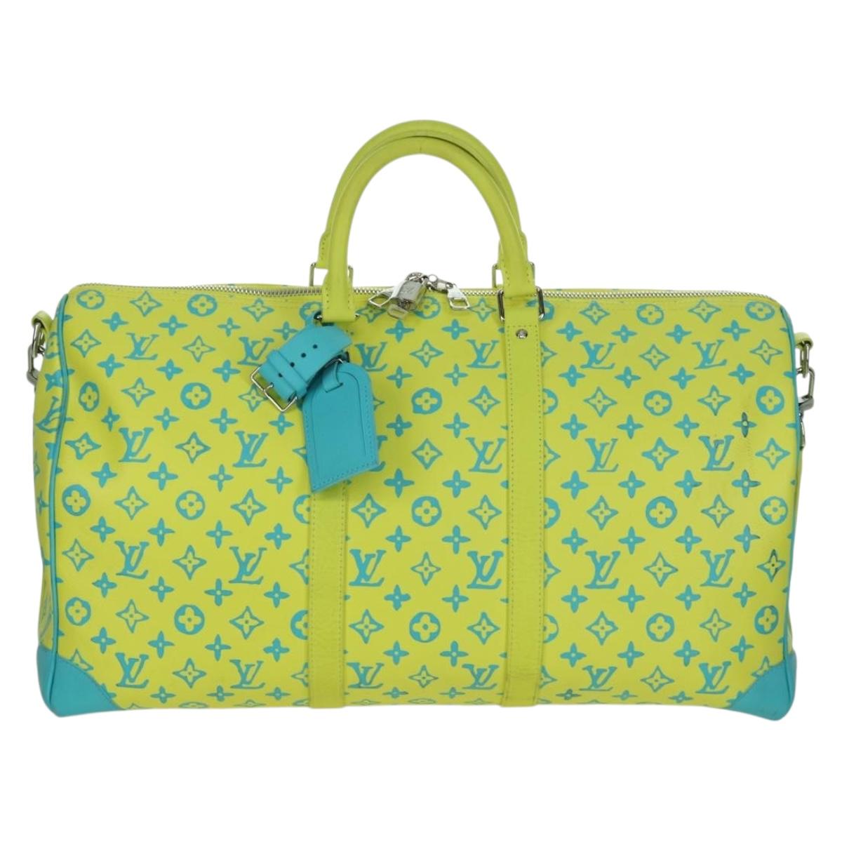 LOUIS VUITTON Playground Keepall Bandouliere 50 Bag Yellow M21869 Auth AMZ519SM